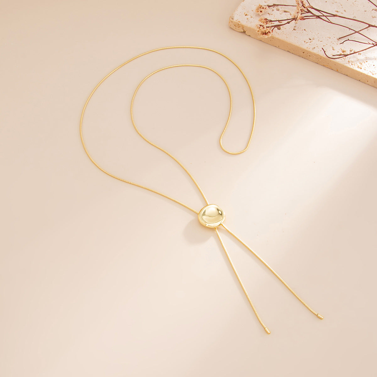 Adjustable Round Y-Shaped Snake Chain Necklace