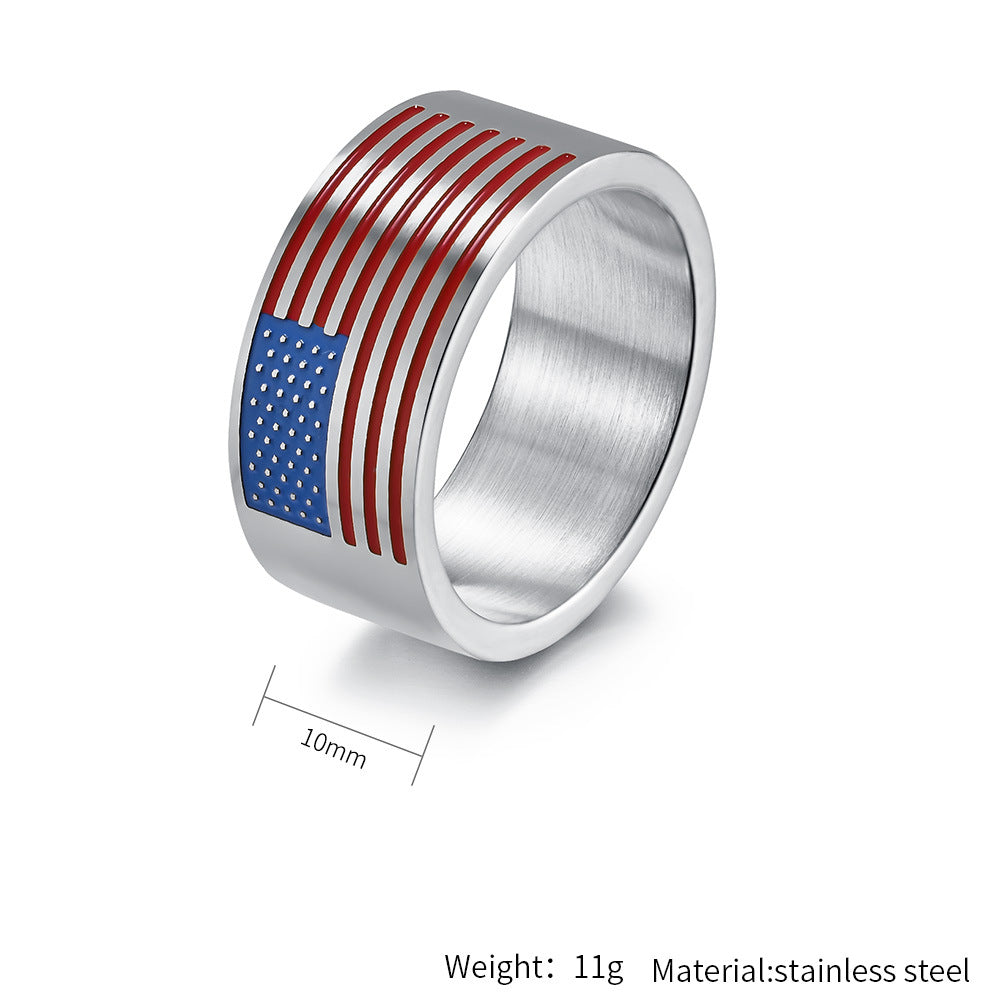 Steel Ring – Statement American Flag Punk Accessory