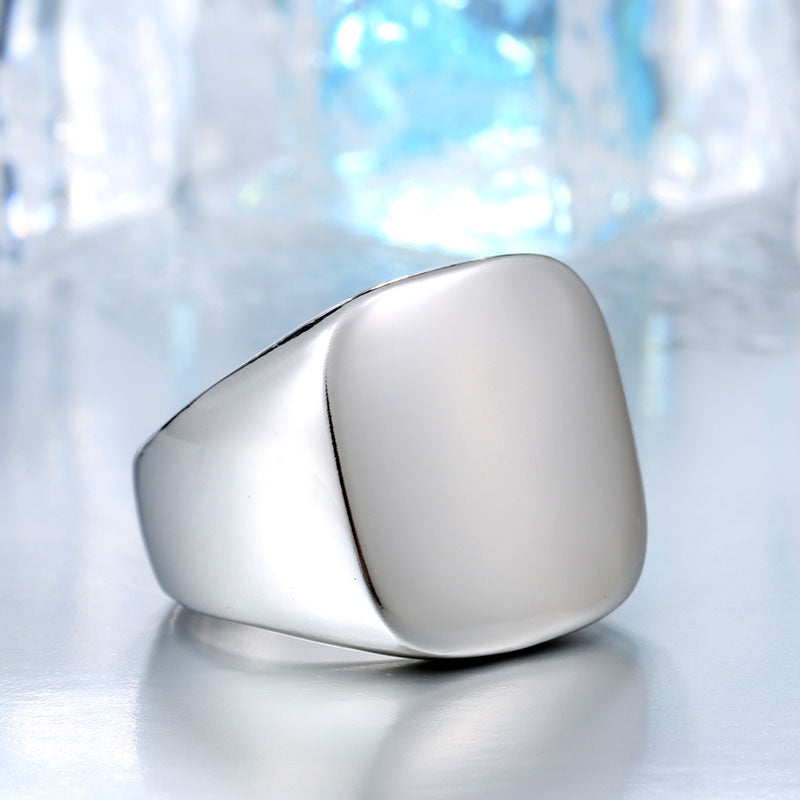 Sleek Unisex Titanium Steel Square Ring for Modern Elegance