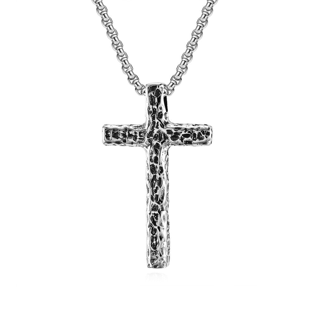 Elegant Titanium Steel Cross Necklace for Discerning Men