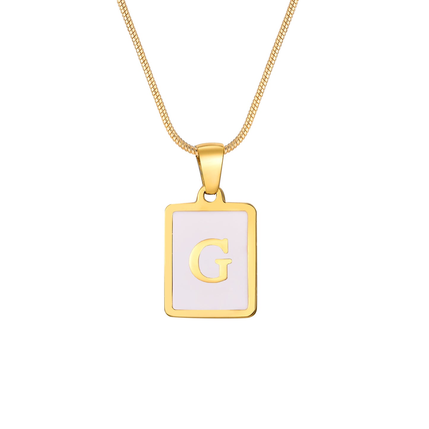 European And American Stainless Steel Gold Letter Pendant Necklace Women