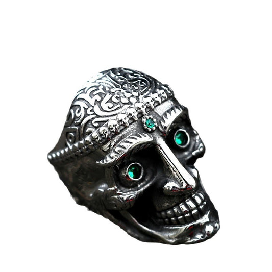 Punk-Inspired Dominant Skull Titanium Steel Ring for Men – Wholesale Stainless Steel Gemstone Ring