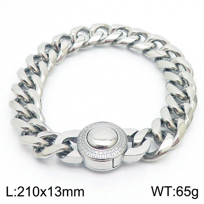 Bracelet Of The – Cnc Zircon Cuban Chain Titanium Steel Men's