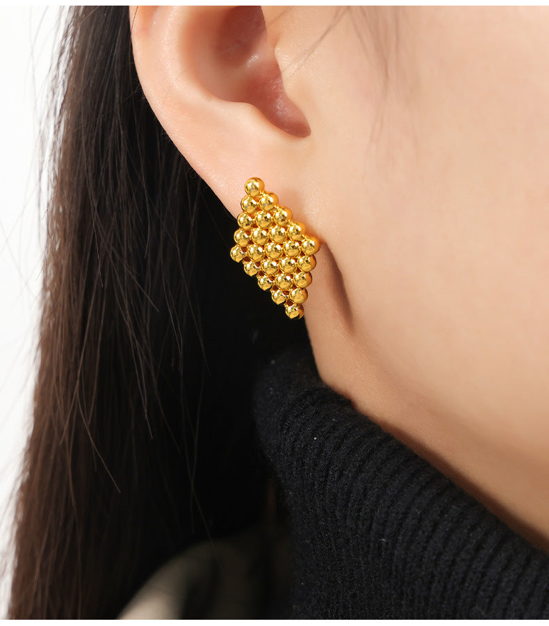Golden Tree Geometric Earrings for Women from Planderful Collection