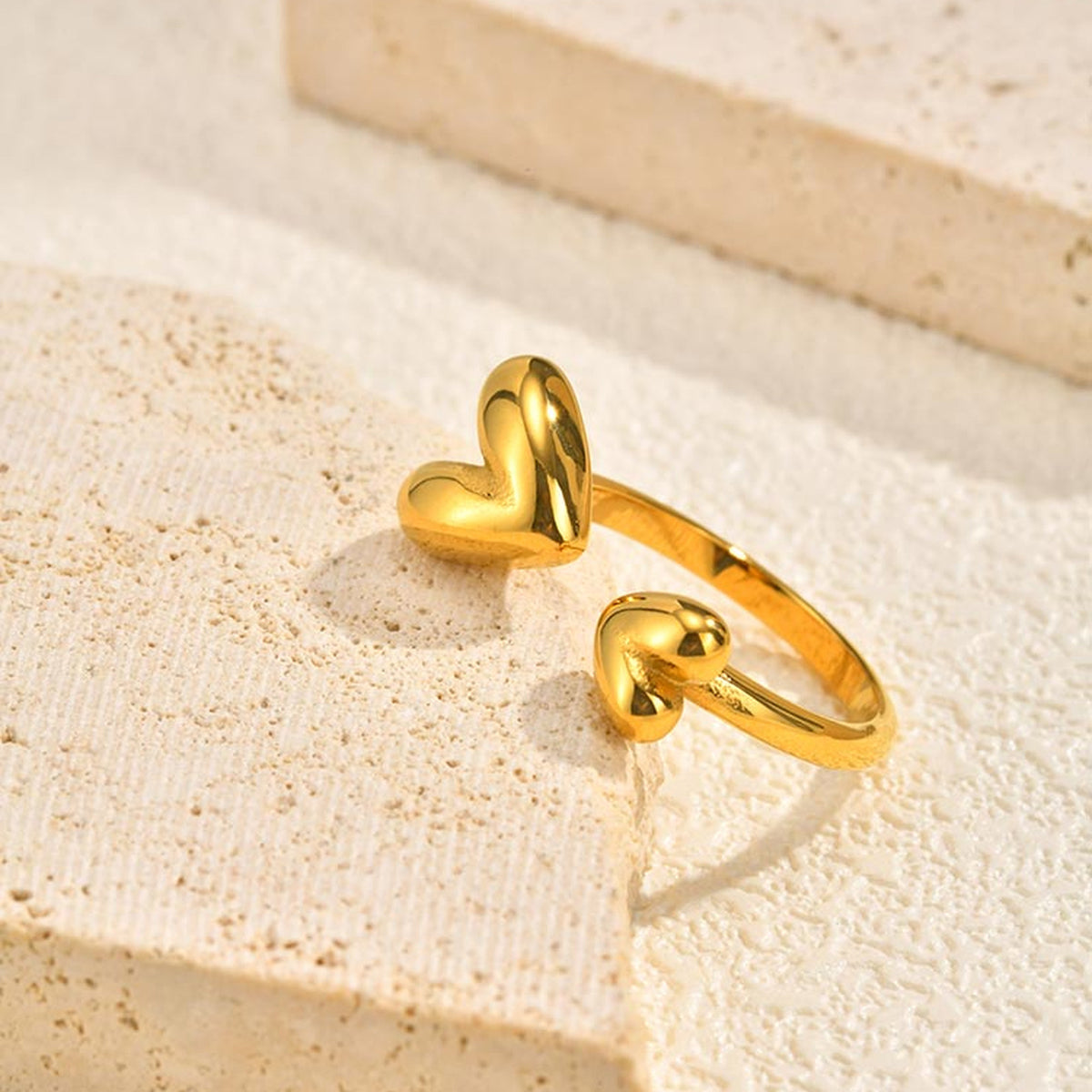 Stainless Steel Cold Wind – Butterfly Heart-Shaped Open Ring
