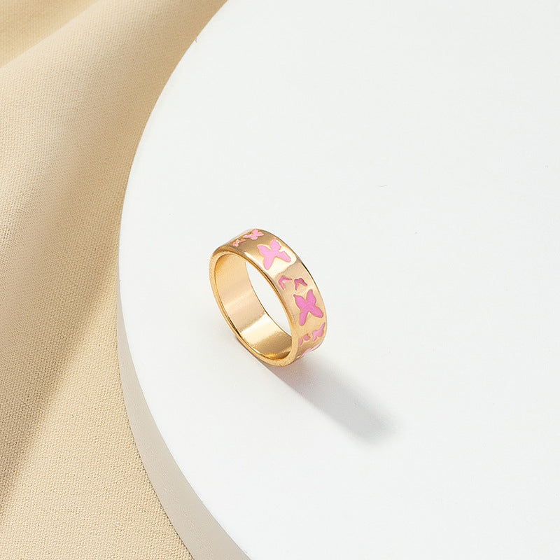 Blue Moon Dripping Oil Ring - Unique Female Design, Trendy and Fashionable