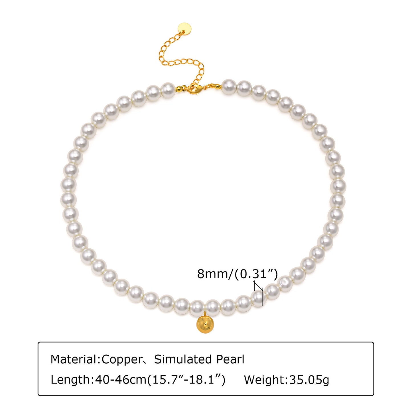 European And American Style Copper Neck Chain Necklace