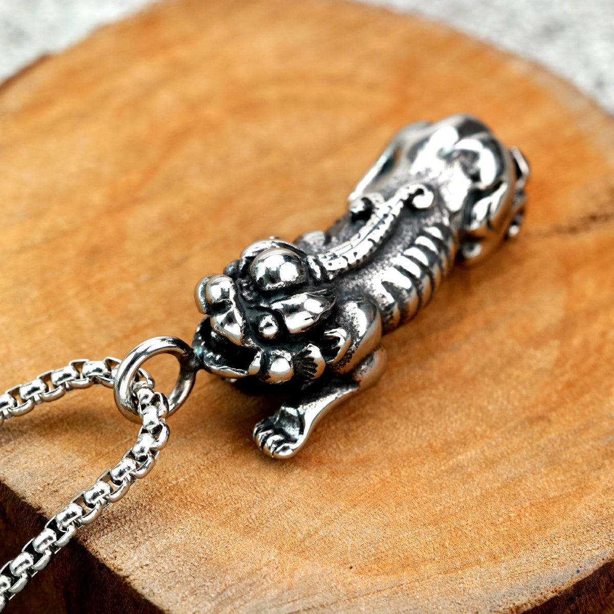 Vintage Stainless Steel Men's Pendant Necklace