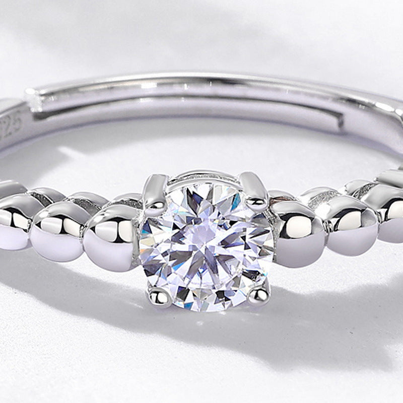 Planderful Classic Moissanite Sterling Silver Ring – 5 × 5 mm, 0.5 ct – Style 3