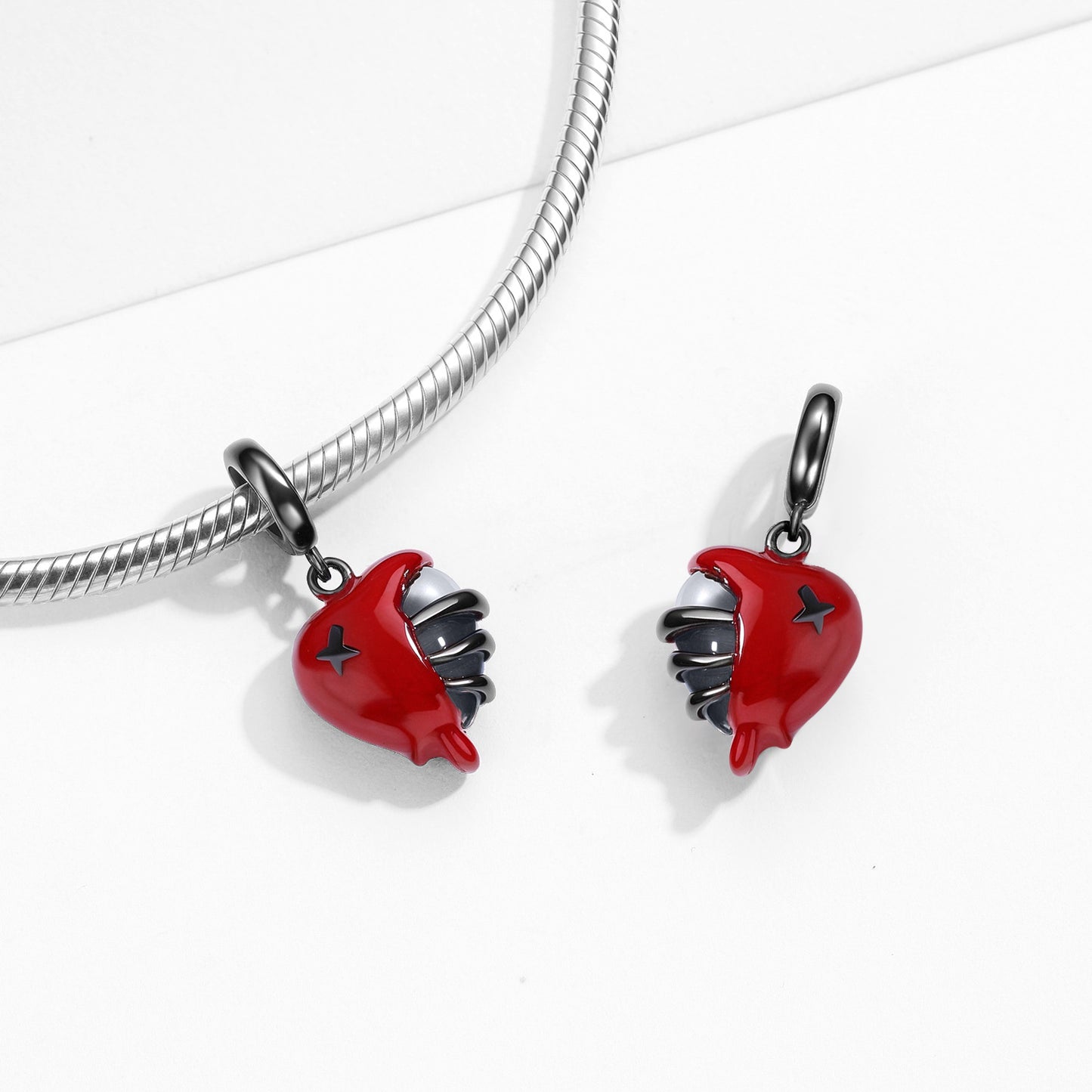 Planderful Jewelry Sterling Silver Heart Necklace Pendant S925 Skull Design Elegant Gift For Women Everywhere