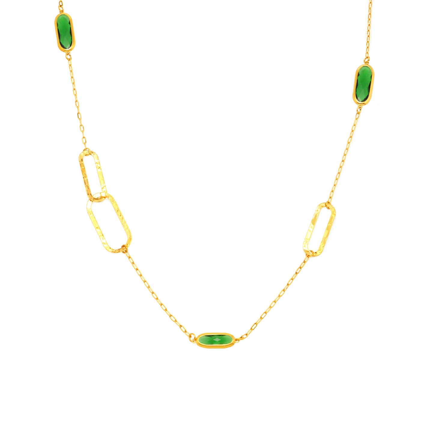 Planderful Transparent Glass Clavicle Necklace Double Layer