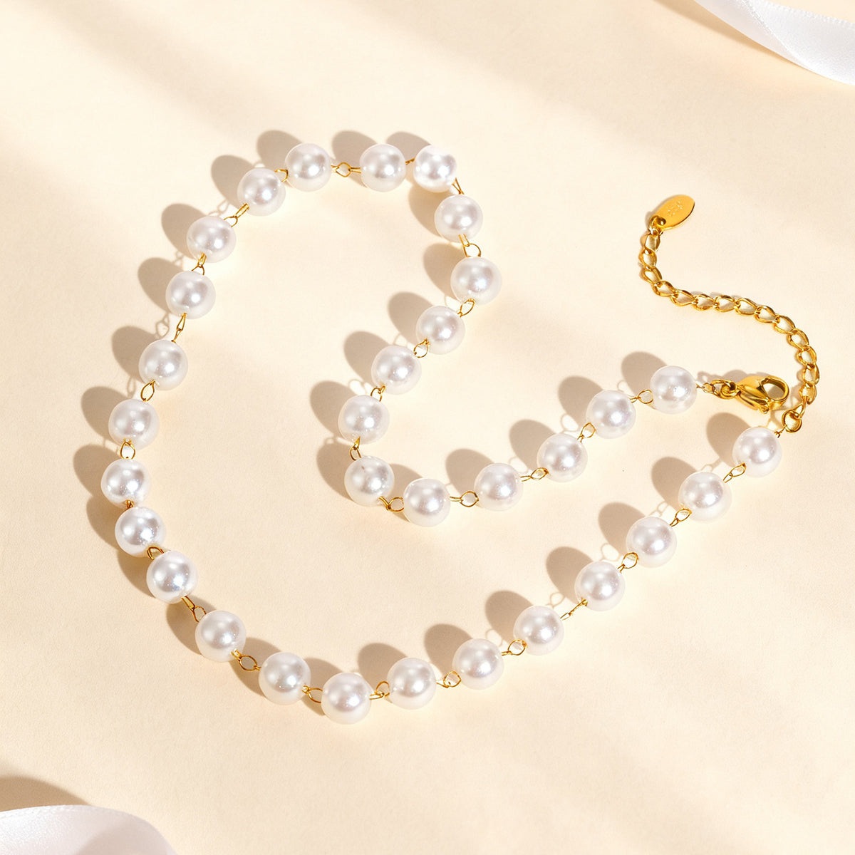 Stainless Steel -Style Minimalist Design – Layered Daily – Pearl-Like Y-Shaped Necklace