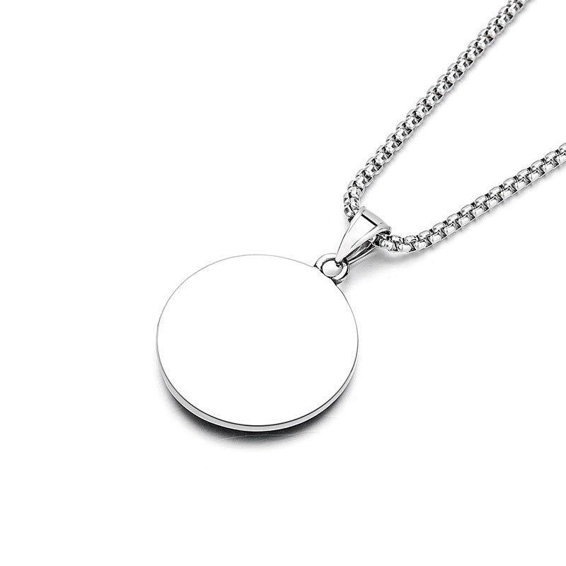 Steel Necklace – Statement Viking Rune Double Wolf Head