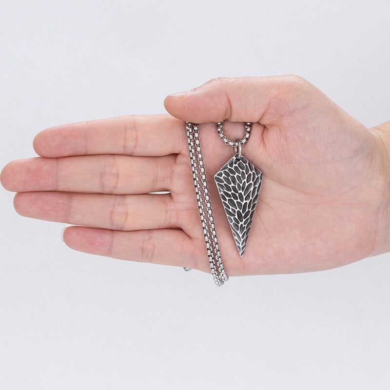 Steel Necklace - Vintage Men's Cross Prism