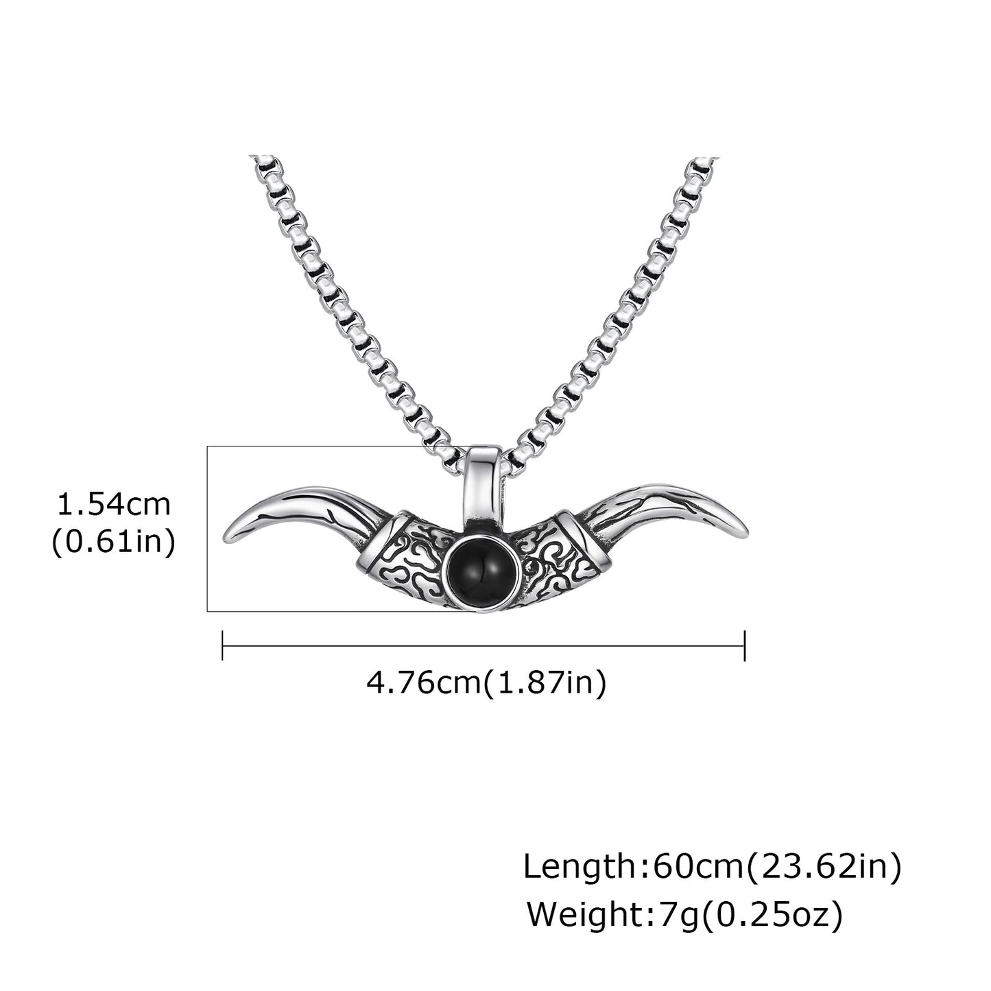 Planderful Shop Bold Stainless Steel Horns Pendant For Men