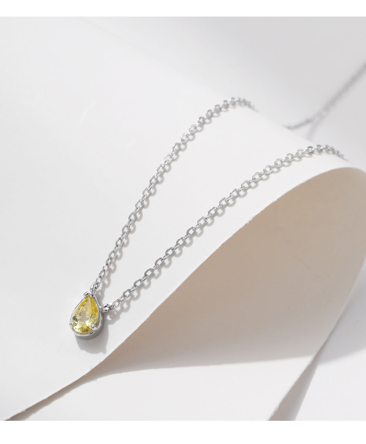 925 Sterling Silver Geometric Square Zircon Necklace