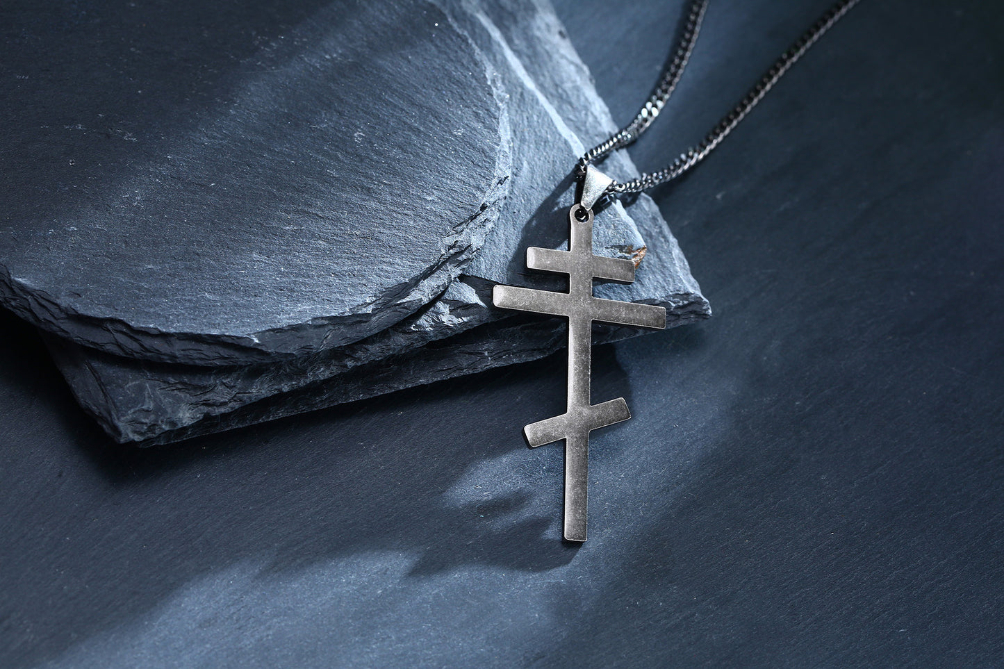 Retro Stainless Steel Cross Pendant Titanium Steel Necklace