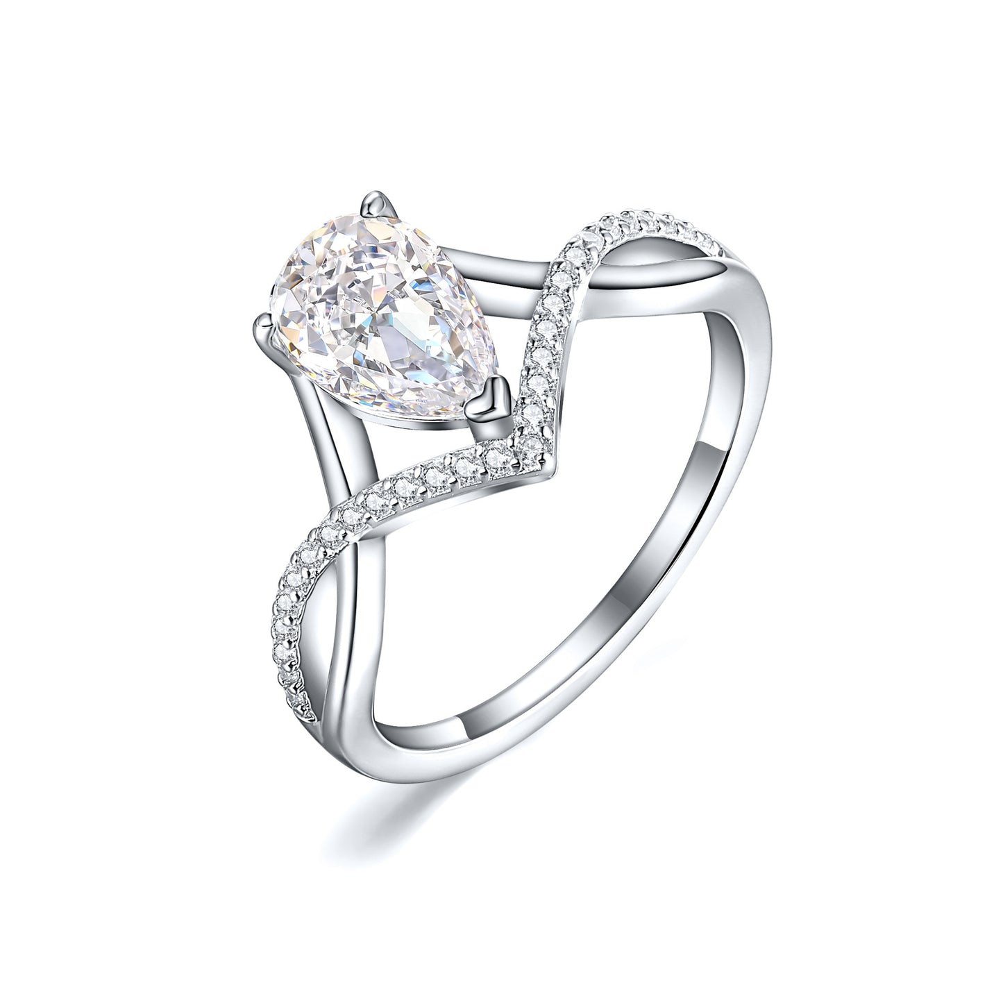 High-End 925 Sterling Silver 1.5ct Ice Flower Cut Ring