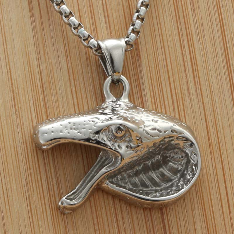 Titanium Steel Punk Crocodile Pendant Necklace for Men - Retro Trendy Dominating Design