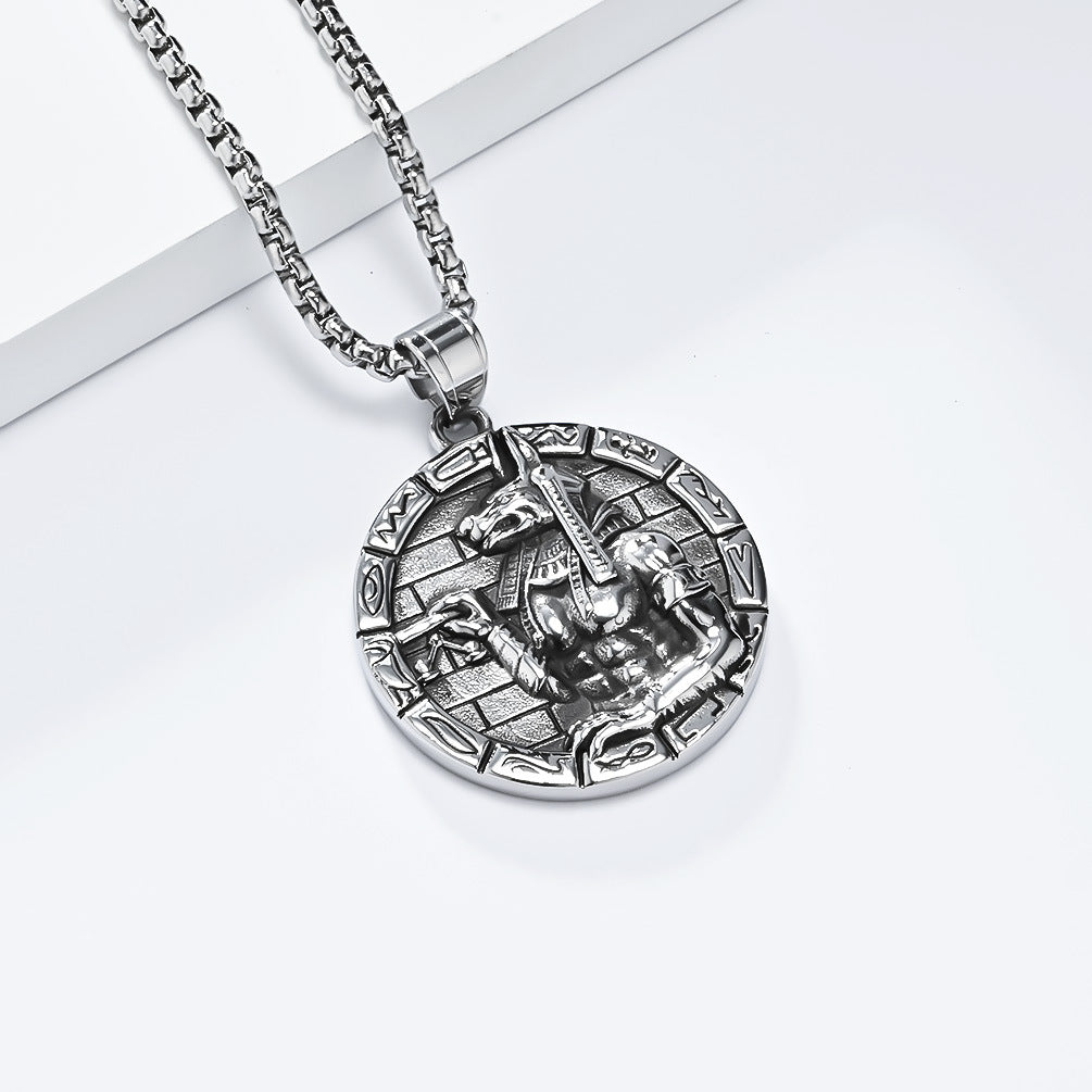 Anubis Necklace Titanium Steel Pendant For Egyptian Mythology Fans Planderful Everyday Genie Body Protection