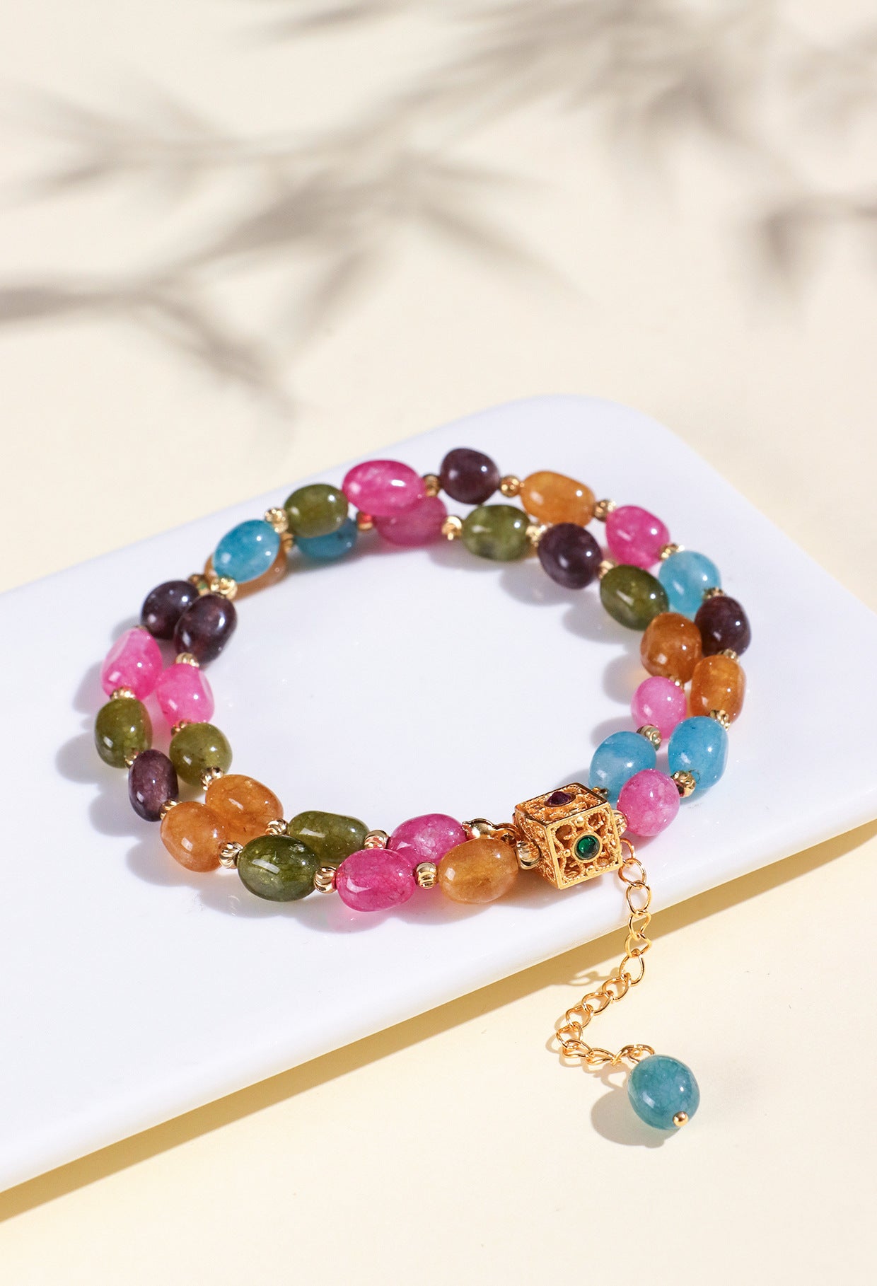 Planderful Fortune's Favor Bracelet – High-End Chalcedony and Tourmaline Design