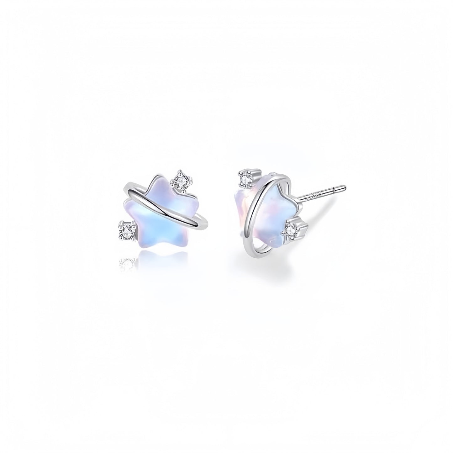 Planderful Sterling Silver Colorful Star Stud Earrings For Women Premium Luxury Fashion Jewelry Autumn Winter