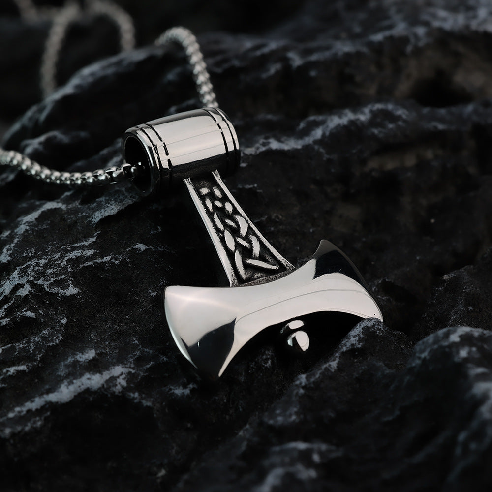 Planderful Shop Thor Hammer Pendant Norse Mythology Premium Glossy Stainless Steel For Men