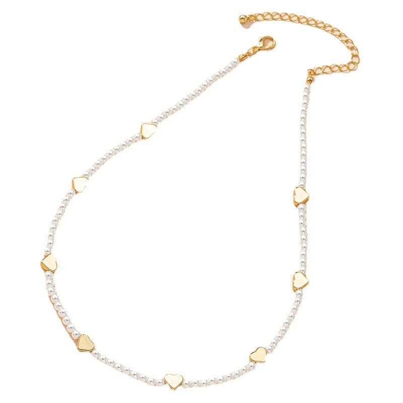 Luxurious French Heart Pendant Necklace with Dimensional Pearls - Niche Design and Instagram-Worthy Statement Piece