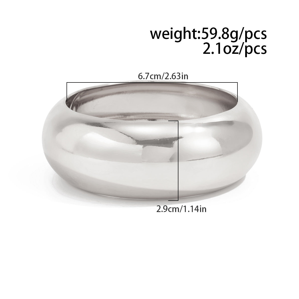 Transparent Irregular Section Bracelet Glossy Stacked Bracelet