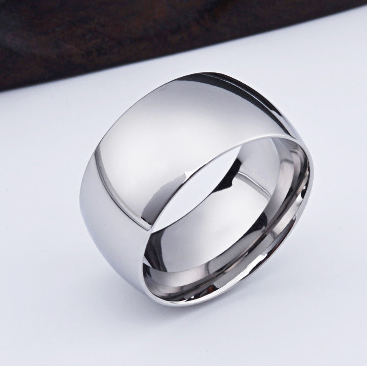 Cross-Border European Titanium Steel Ring for Men Large Finger