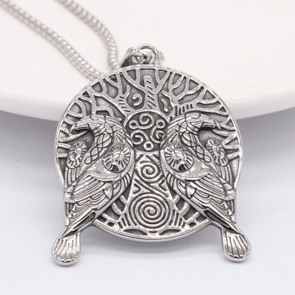 Viking Crow Titanium Steel Pendant For Men And Women Unisex Protection Statement Planderful Everyday Genie
