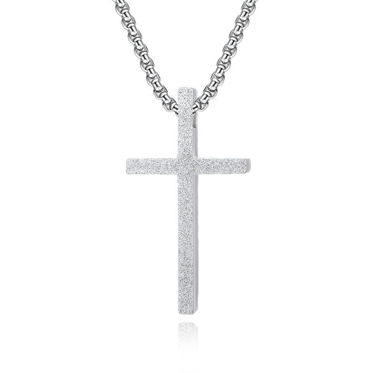 Cross-Border E-Commerce Supply Titanium Steel Cross Necklace