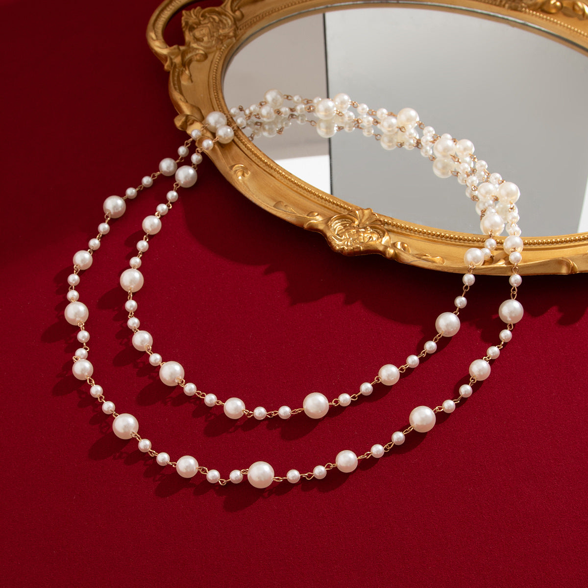 Pearl Wrap Long Sweater Necklace