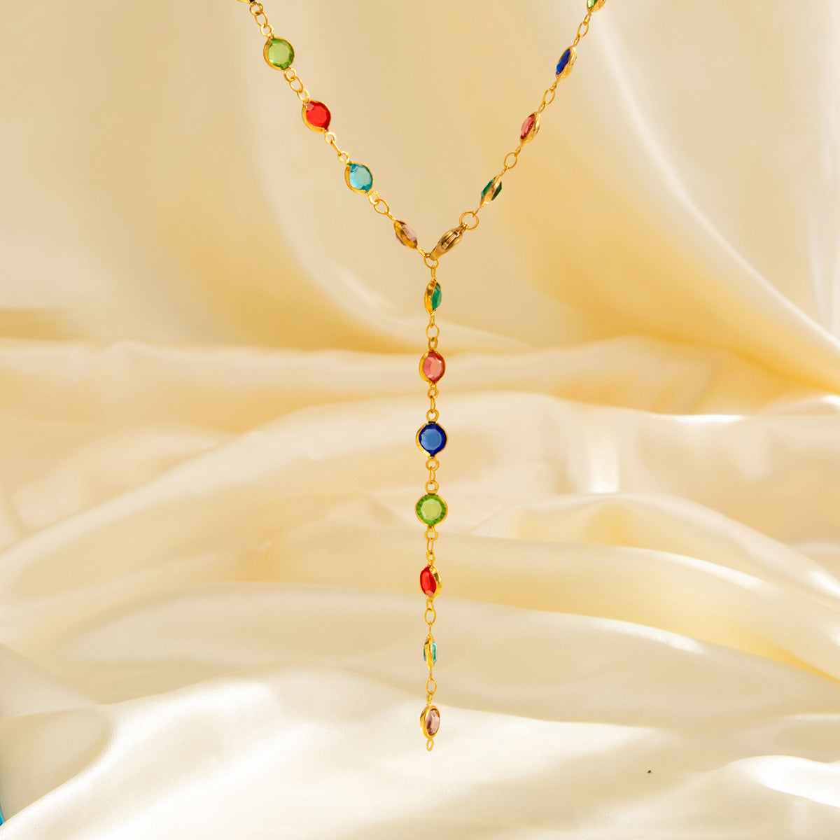 Vintage Cross & Crystal-Style Layered Necklace