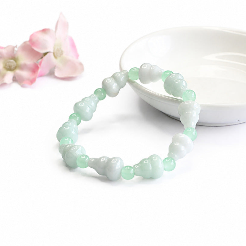 Jadeite Gourd 10*12 mm Beaded Bracelet