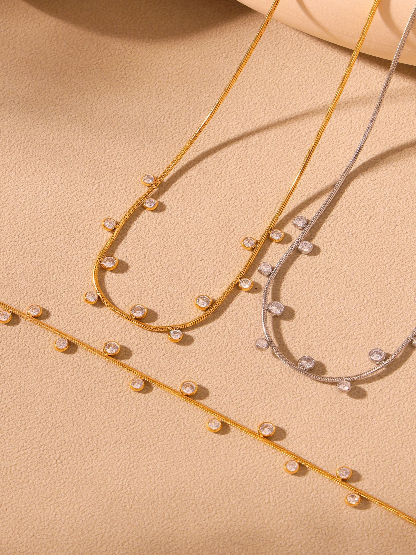 Planderful Zircon Necklace Exquisite Stainless For Women