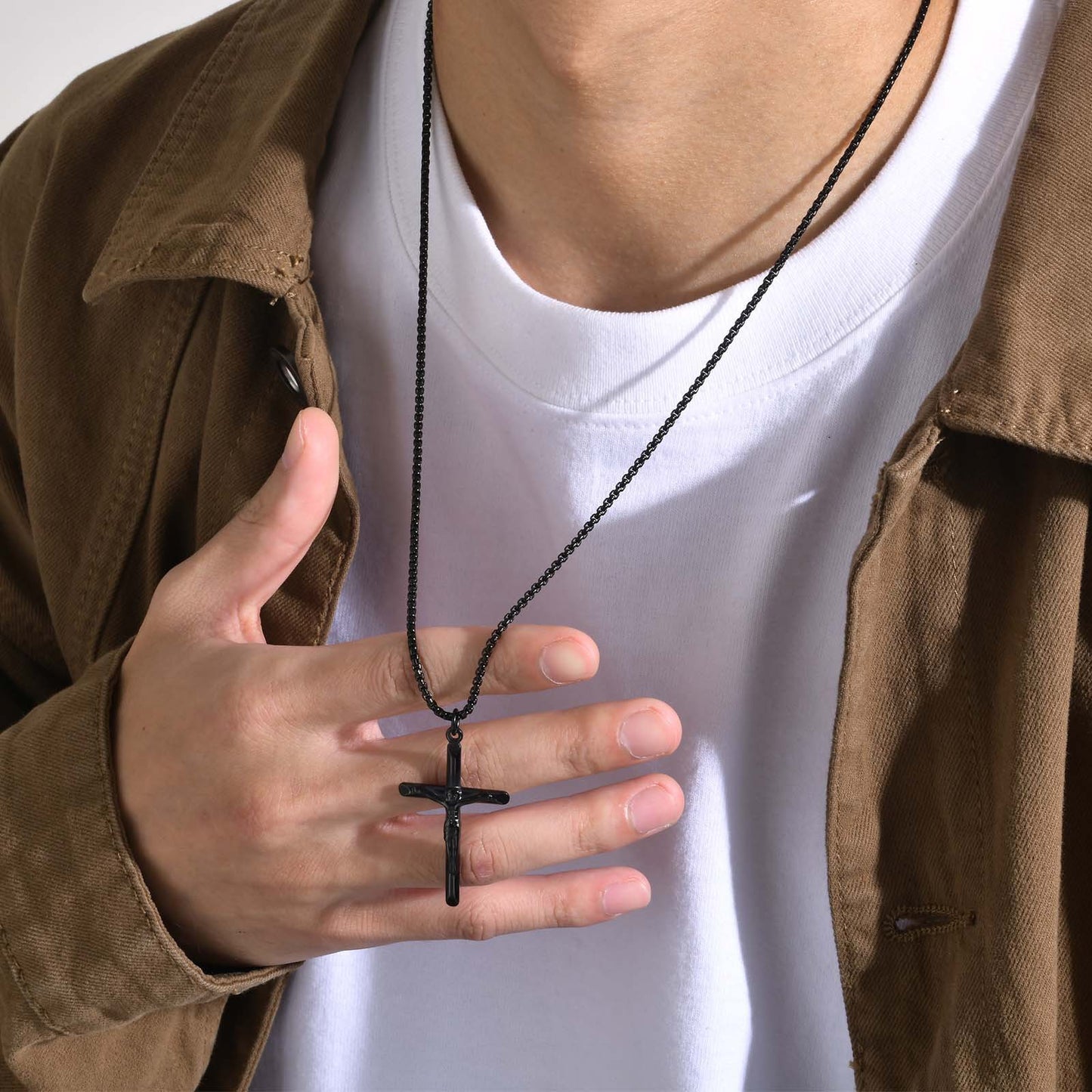 European And American Jewelry Titanium Steel Cross Necklace