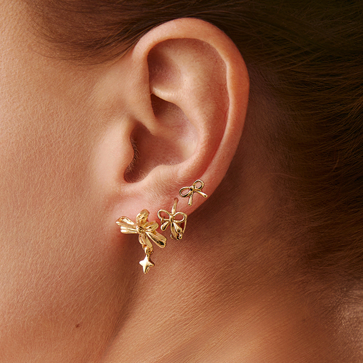 Planderful Bow Stud Earrings For Women Simple Knot Design European American Style Statement Jewelry