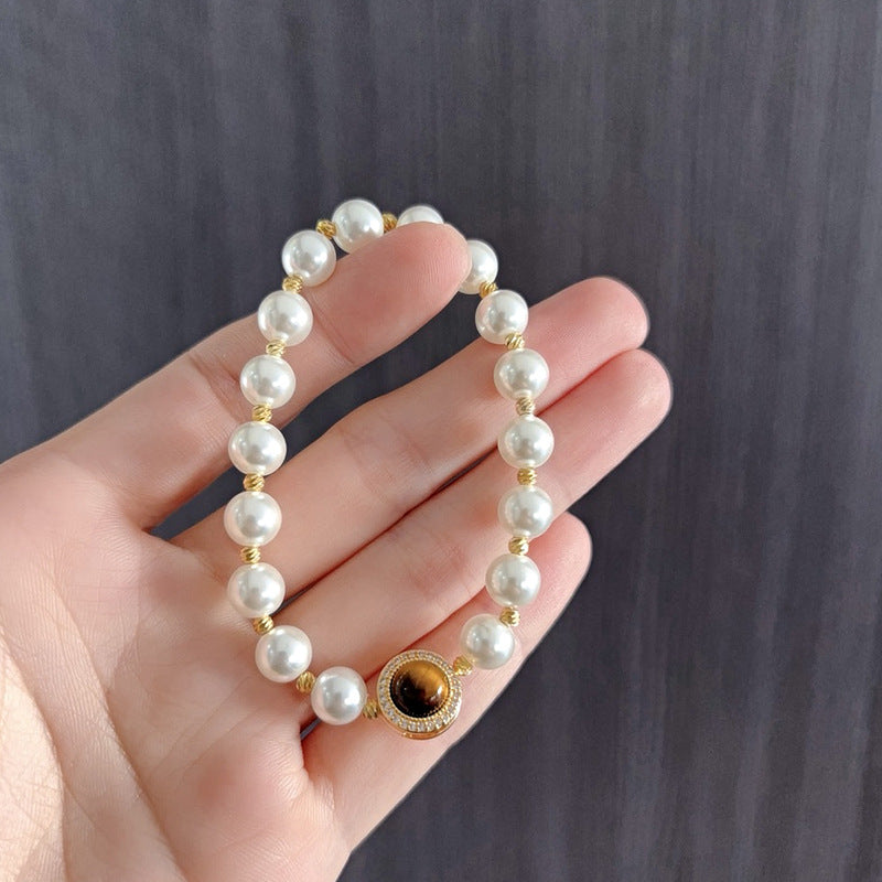 Maillard Tiger Eye & Pearl Bracelet