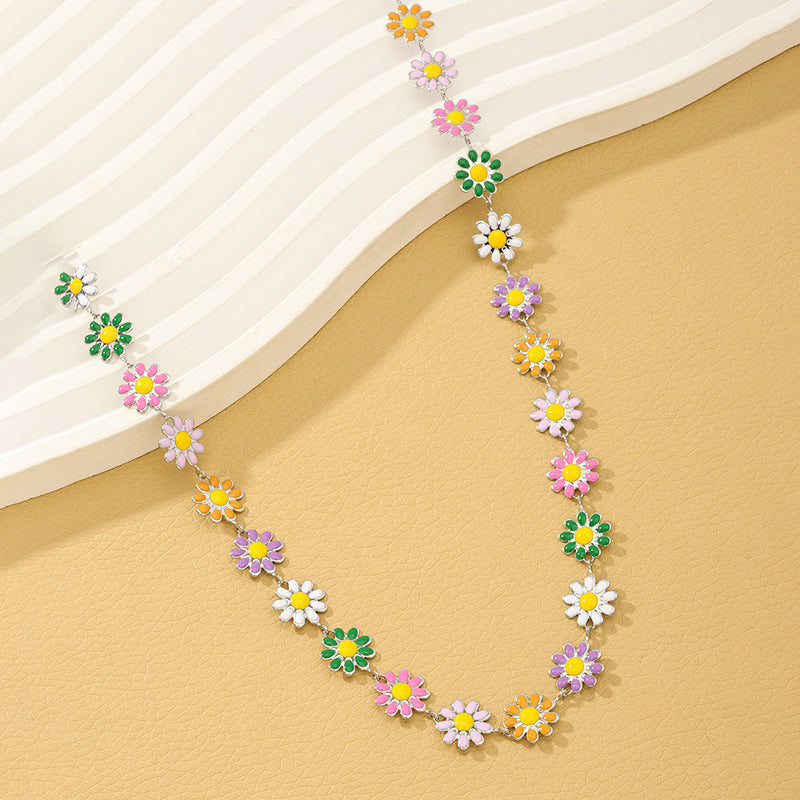 Retro Glazed Flower Collar Necklace from Vienna Verve by Planderful