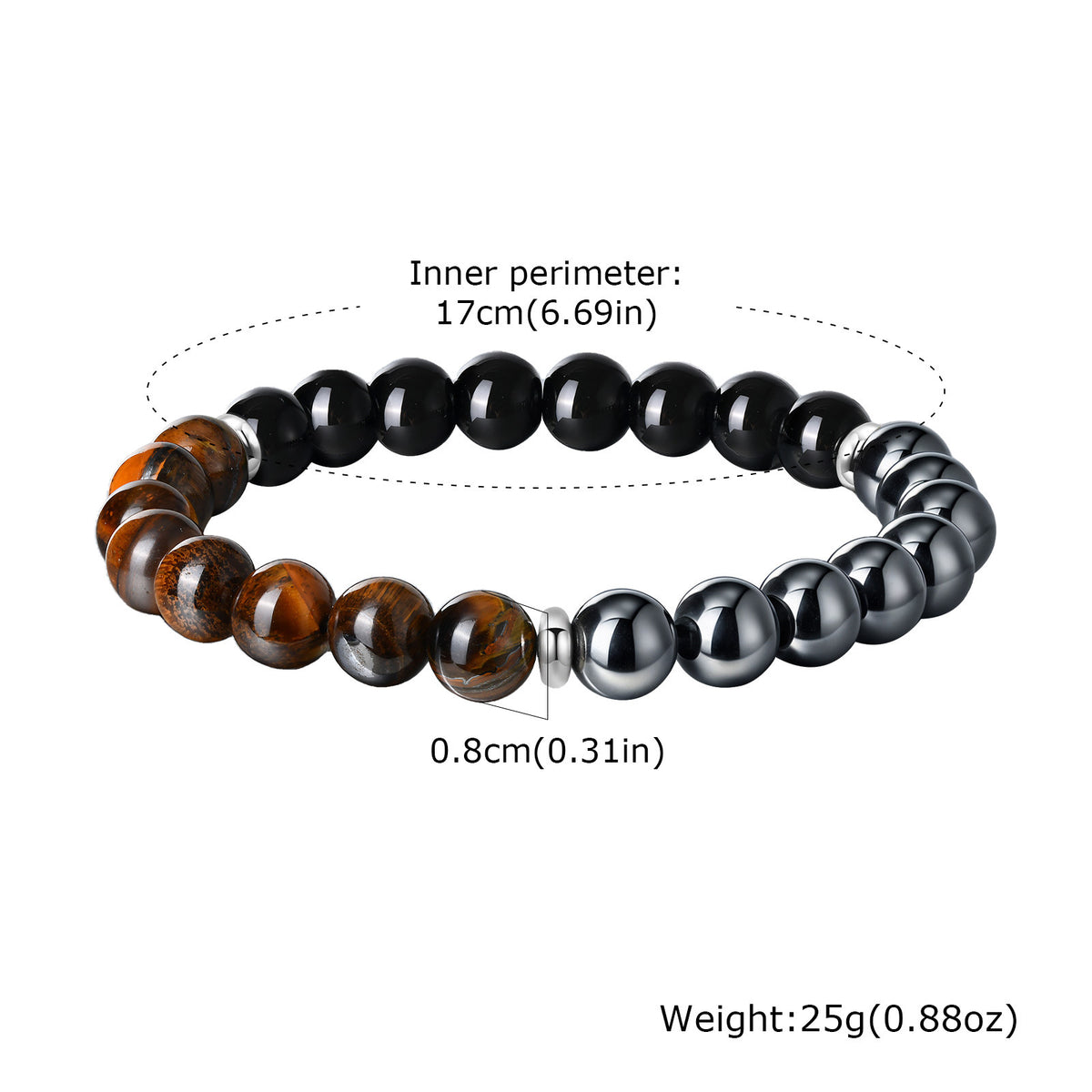 Tiger's Eye Stainless Steel Bracelet for Men
