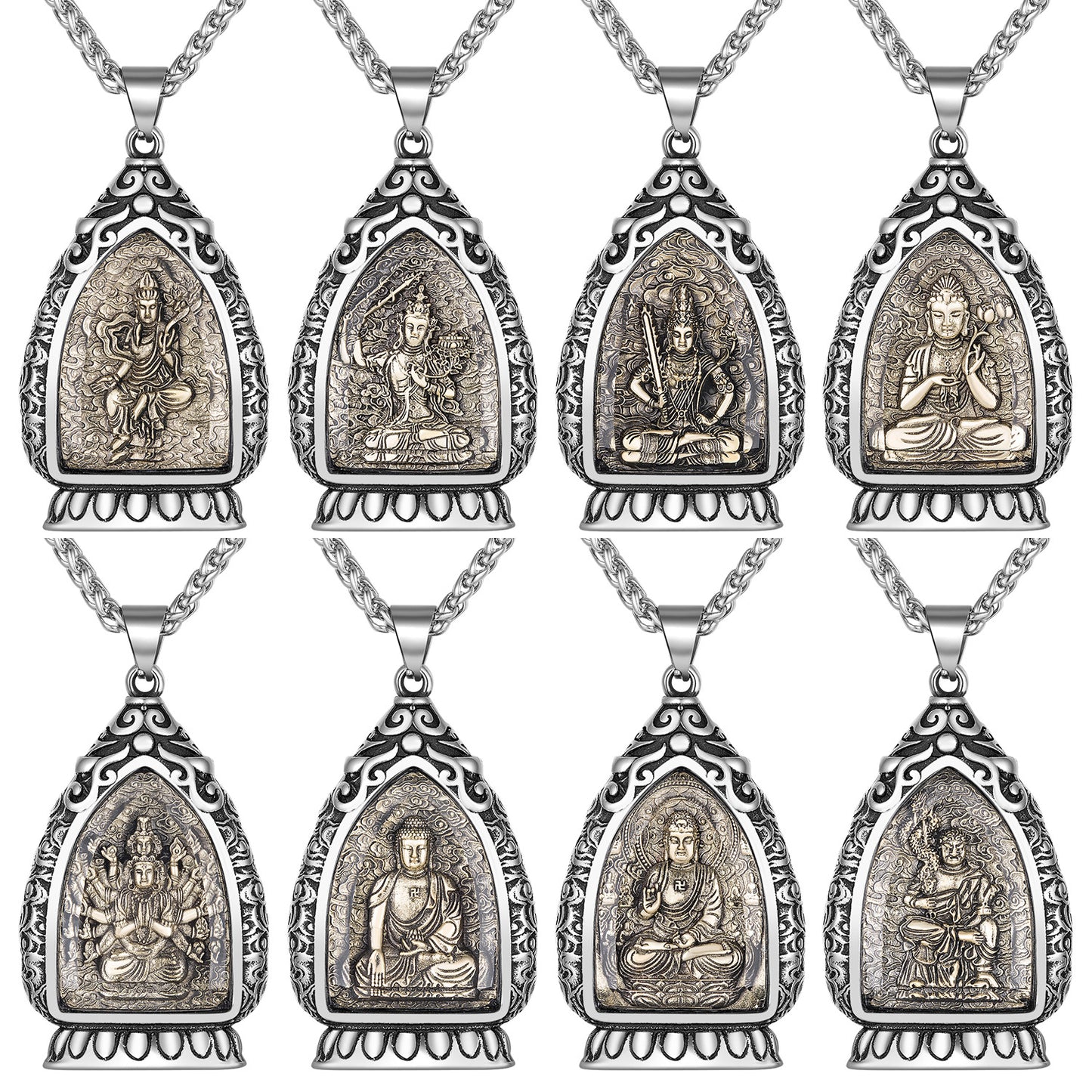 Steel Necklace Elegant Zodiac Buddha Charms Pendant For Spiritual Jewelry Lovers Gift
