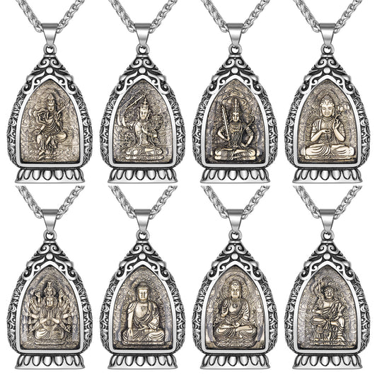 Steel Necklace Elegant Zodiac Buddha Charms Pendant For Spiritual Jewelry Lovers Gift