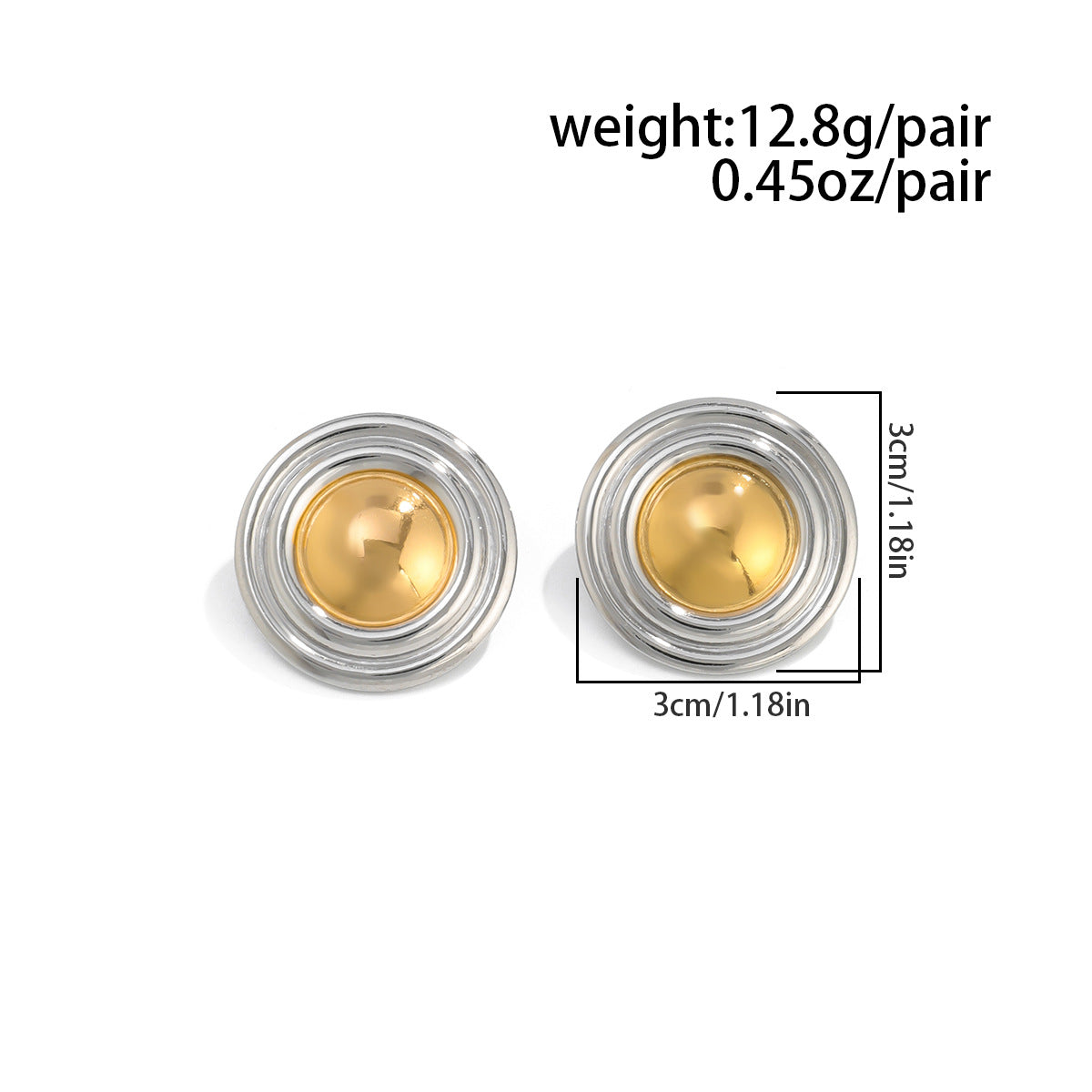 Planderful Vienna Verve Stainless Steel Stud Earrings For Women Textured Oval Beaten Texture