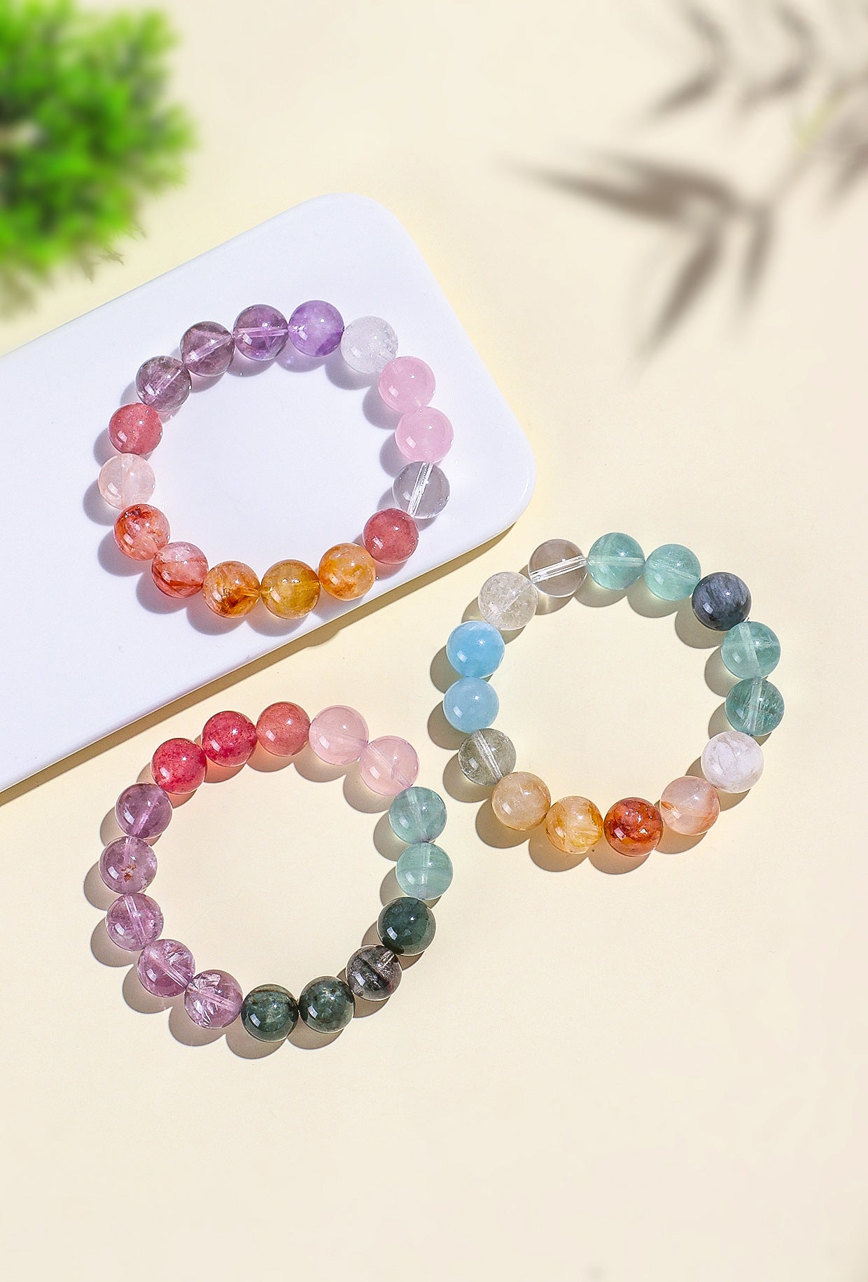 Planderful Fortune's Favor Bracelet – Fresh and Sweet Sea Blue Powder Crystal