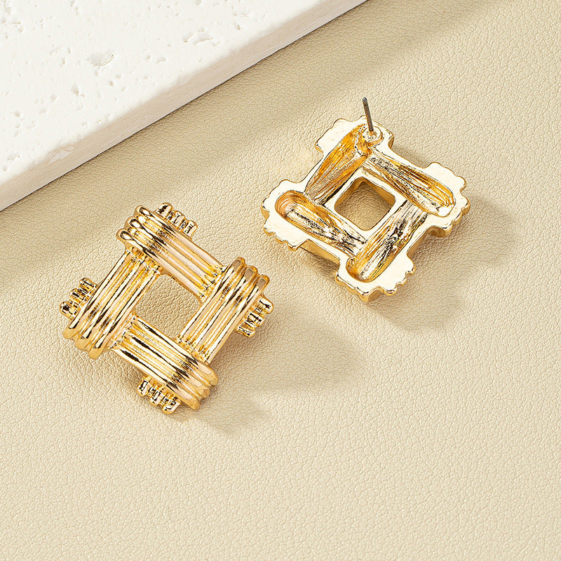 Twisted Geometric Fashion Stud Earrings - Vienna Verve Collection