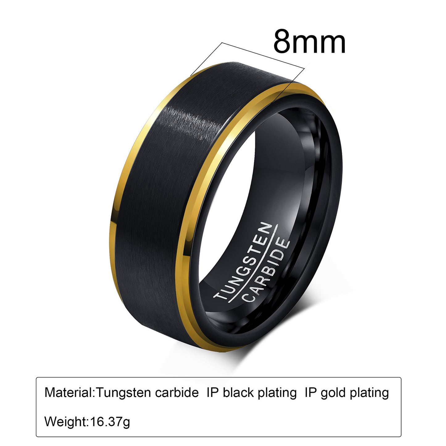 Foreign Trade Jewelry Tungsten Steel Ring Men's Black Blue
