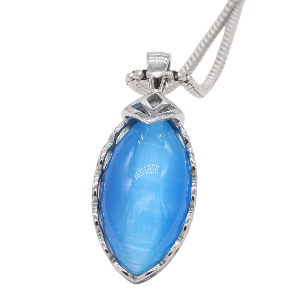 Planderful Titanium Steel Pendant Unisex Retro Stone Protection Statement For Women And Men Everyday Genie