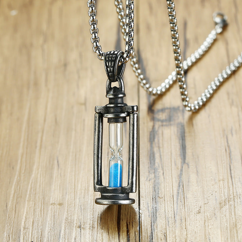 Titanium Steel Jewelry Wholesale Men's Retro Hourglass Pendant
