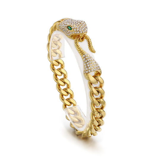 Men's Matte Cuban Chain Bracelet – Double-Sided Pavé Zircon